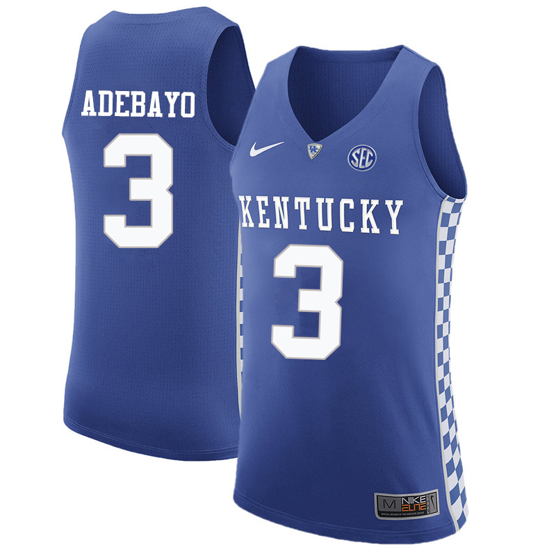 Men Kentucky Wildcats #3 Edrice Adebayo College Basketball Jerseys-Blue - Click Image to Close